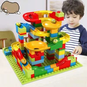 168pcs Marble Race Run Maze Ball Track Building Mini Size Slide Assemble Blocks Sets Children Toys