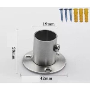 Bát inoxgối bắt tườngtreo rèmtủ quần áo-có vít đi kèm