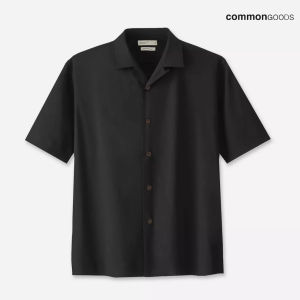 Common Goods Blanc Short Bowling Man Shirt - Midnight Black