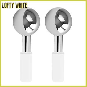 Lofty White Facial Ice Globes Cold Hot Stainless Steel Facial Roller Skin Beauty Spa Cooling Globe Massage Ball Face Care Cryo Freeze Stick