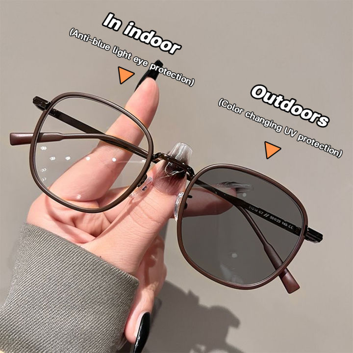 Photochromic with Anti RadiationGlasses Myopia Eyeglasses -50 to -400  Replaceable Lens For Women Men Eyewear Ultralight Eyeglasses Frames 2055