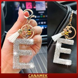Miễn phí vận chuyển✨ Thời trang 26 thư A-Z Keychain sang trọng thanh lịch Rhinestone hợp kim Keyring Túi xe mặt dây chuyền trang sức phụ kiện