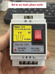 Rơ le an toàn cho phao điện máy bơm nước chống giật điện rò điện téc nước Nakasi W-safe CHÍNH HÃNG