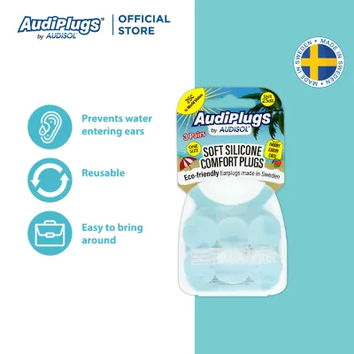 Audiplugs Soft Silicone Comfort Ear Plugs 3 Pairs
