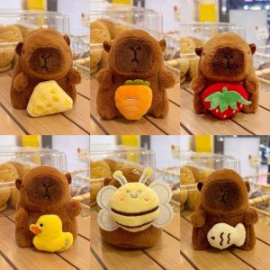 MEMGOUO Plush Simulation Capybara Pendant Soft Cartoon Bag Pendant Cute Car Key Ring Bag Accessories
