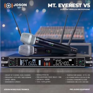 JOSON V5 MIC New Update Desgin Heavy Duty Quality MT. Everest Joson Professional Wireless Microphone with Free Foam & Hard case