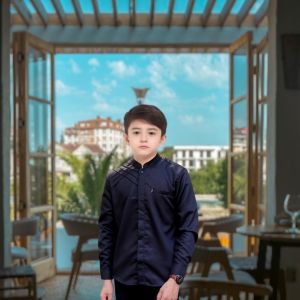 koko kurta terbaru - Koko Coupel Ayah dan Anak Laki Laki katun signature koko marvel ayah anak By seno estu