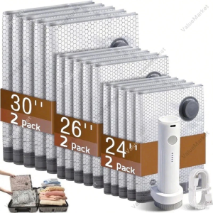 【 Free wireless Vacuum Pump】Vacuum Storage Bag for Travel Vacuum bag Foldable Storage compression Clothes Sealer bag