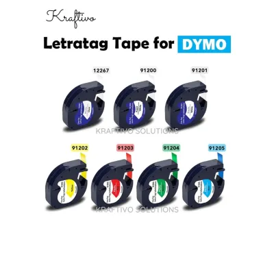 [ READY STOCK ] DYMO-compatible LetraTag Label Tape / Refill Paper or Plastic 12mmx4M /91200/91201/91202/91203/91204
