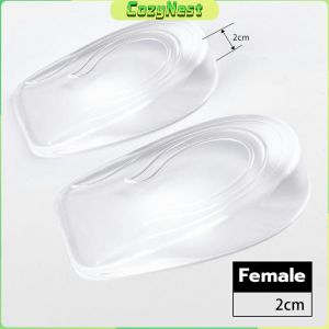 C.N. 1cm-3cm Invisible Inner Heightening Insole Soft Anti-skid Foot Care Inserts Pads Transparent Gel