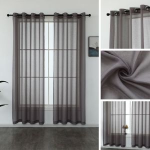 BAKHOME 1 ผืน ผ้าม่านโปร่งแสง สไตล์มินิมอล ม่านกรองแสง ผ้าม่านสีขาว เหมาะสำหรับห้องนั่งเล่น ห้องนอน สวน135×155cm 135×215cm 135×250cm