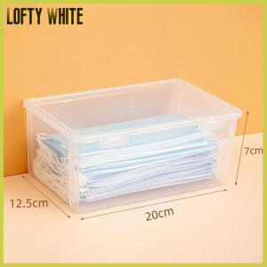 Lofty White กล่องเก็บหน้ากากกันฝุ่นสำหรับใช้ในครัวเรือน กล่องบรรจุของจุกจิกกันน้ำกันฝุ่น