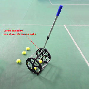 ASENVER Portable tennis ball picker Roller ball picker Tennis ball pickup basket Tennis ball collector