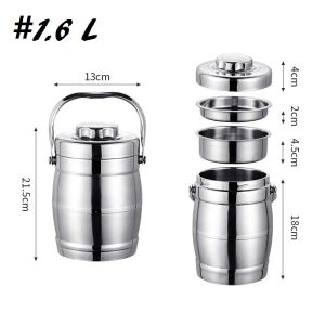 1.6/2.2L Stainless Steel Lunch Box Vacuum Thermal Insulation Heat preservation Multi Layers Bucket DS-23 YJ-08