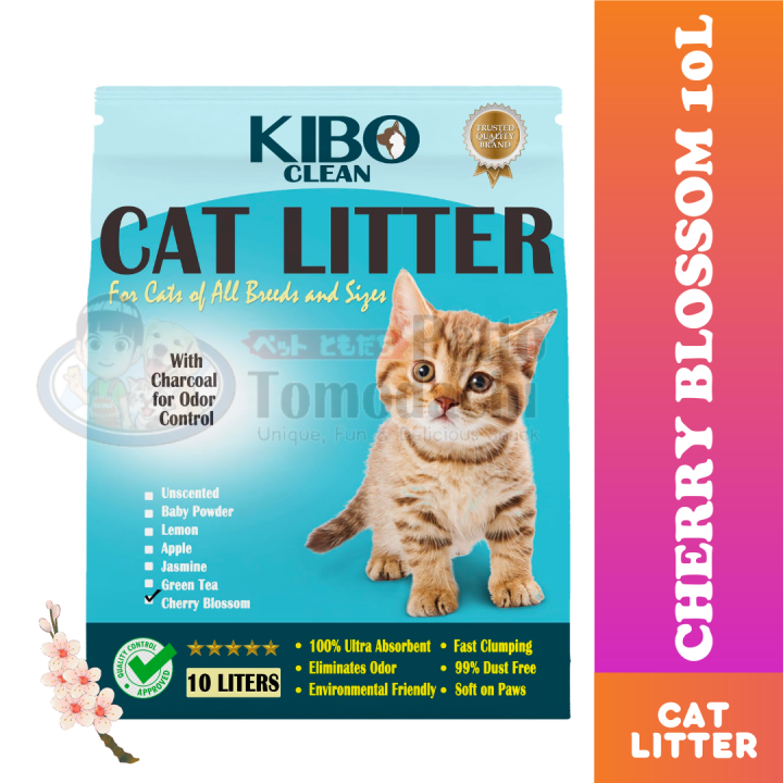 Kibo Clean Clumping and Odor Control Cat Litter Charcoal Cherry Blossom