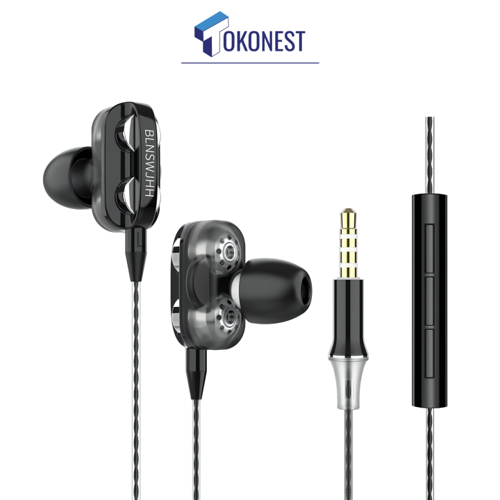 Headset Gaming 4D Bass Earphone Dual Hifi Stereo With Mic