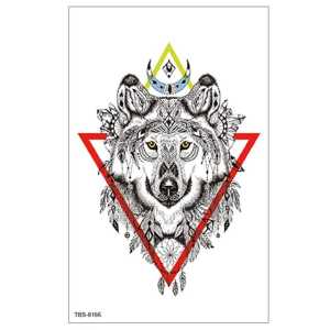 Zaril Tato Temporer Tattoo Tatto Temporary Tahan Air Sementara Anti Air Seri TBS-8166 Motif Kepala Singa Segitiga Sama Sisi
