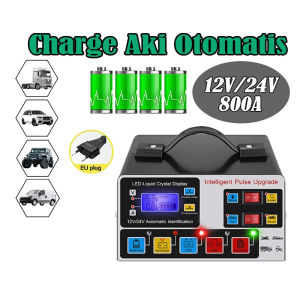 Charger Aki 12V/24V 6-105AH Lead Acid Smart Battery Charger Mobil Motor/Case Aki Mobil Charger Aki Otomatis Automatic Fast Smart Charger