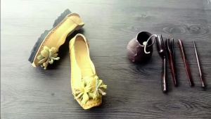 ㊖ Giày Nữ Da Thật Thủ Công Nguyên Bản Phong Cách Hot Giày Đơn Phong Cách Dân Tộc Giày Đậu Giày Mẹ Đế Mềm Da Bò