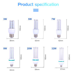 Vimite LED High Light U-Shaped Corn Bulb E27 Spiral Warm White Energy-Saving Household Indoor Lighting Eye Protection lLamp