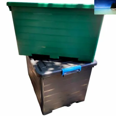 STORAGE BOX 160L 90L 65L HEAVY DUTY WITH WHEELS AND HANDLE (MAXIMUM ORDER IOF 5PCS PER CHECK OUT) &&