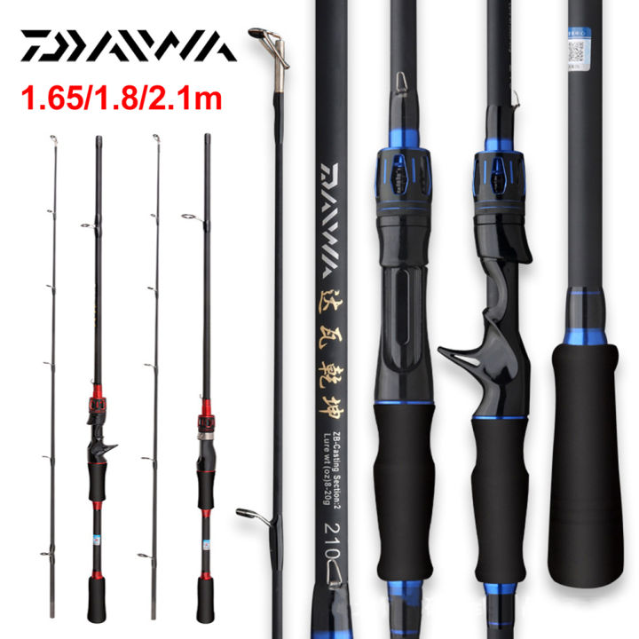 LO【Hot sale】Daiwa Portable Fishing Rod 1.65/1.8/2.1m Lightweight Spinning Baitcasting  Rod M Action EVA Grip Bass Fishing Freshwater Saltwater Rod