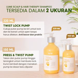 LUME Scalp Hair Therapy Shampoo Non Sulfat SLS Anti Rontok Ketombe Kering Bercabang Pecah Lepek Kusut Lumecolors Original BPOM