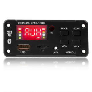 Bluetooth 5.0 12V Mp3 Wma Decoder Board Wireless with Big Color Screen Mp3 Player Audio USB TF FM Radio Aux