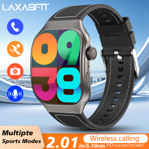 LAXASFIT New 2.01" HD Curved Screen Smart Watch Men Women Bluetooth Call AI Voice Sports Fitness Tracker Smart Watch