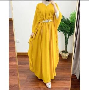 Seima Kaftan Payet Mutiara Jumbo Lebaran 2025 - Baju Muslim Elegan Lengan Panjang Ukuran Besar 3XL/4XL
