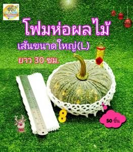 50 ชิ้น Fruit Net (L) ยาว 30 ซม. โฟมห่อส้มโอ โฟมห่อขวดแก้ว โฟมห่อมะพร้าว - Foam Fruit Net ชิ้นกันกระแทก