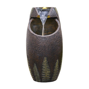 Elegant LED-illuminated Self-Contained Water Fountain with Fengshui Rocky Design Fast Installation Indoor/Outdoor Garden Décor