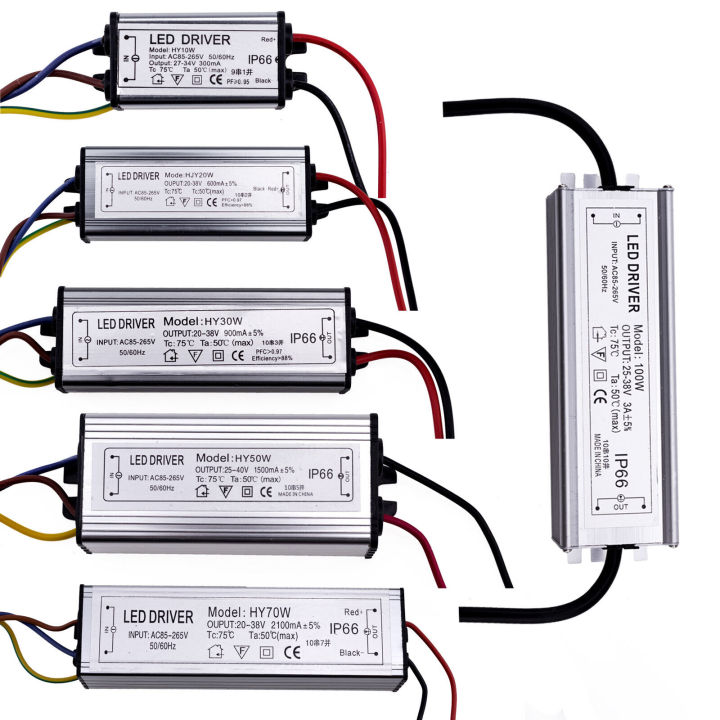 ERANPO 10W 20W 30W 50W 100W Waterproof High Power Supply LED Driver AC85 265V Input Electronic