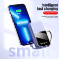 Multifunctional Romoss Mini KC58 Macaron 20000mAh Power Bank with Multi -Cable Fast Charging and Light. 