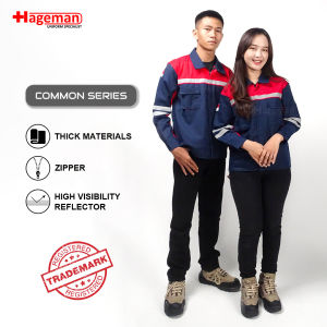 Wearpack Safety / Wearpack Atasan Warna Merah Kombinasi Biru Navy