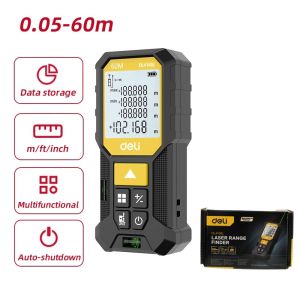 Máy Đo Khoảng Cách Laser Xanh Lá Chính Hãng Deli - Đa Chức Năng Lưu Trữ 99 Kết Quả Bỏ Túi Nhỏ Gọn