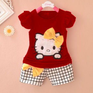 Daigo HK KITTY Setelan Kaos Anak Perempuan Import Murah 1 2 3 4 5 Tahun Baju Celana Pendek Korea 1Set Kekinian Lucu Hello Kitty Model Terbaru Gratis Ongkir  Cod   TOKO MVKIDS FUUKA