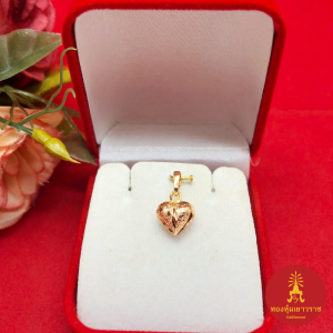 จี้รูปหัวใจ สีทองเค ขนาด 1x1cm ใส่ได้กับสร้อยทุกแบบ จี้ห้อยคอ พิ้งค์โกลด์ แฟชั่น ดีไซน์น่ารัก พร้อมส่ง