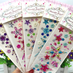 New 3D Rhinestone Face Sticker Festivals Accessories Face Gems Jewels Stickers Makeup Crystals Bright Stickers for Face Diamonds h260610