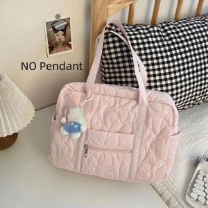 YOCKY Heart Travel Luggage Bag Underarm Bag Korean Style Mommy Bag Cute Solid Color Makeup Pouch Bag Swimming