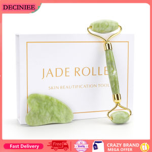 DECINIEE Quartz Jade Roller Heart Guasha Scraping Board Slimming Face Lift Massager Facial Massage Facial Jade Stone Skin Beauty Care Set Girl Gift Friend Mom