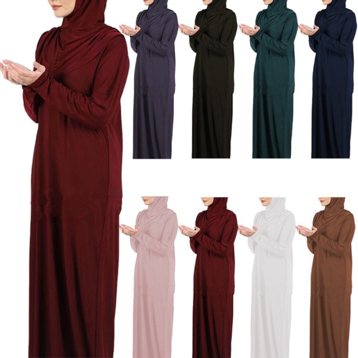 Eid Hooded Muslim Women Hijab Dress Prayer Garment Jilbab Abaya Long ...