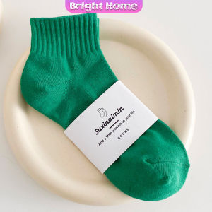 ถุงเท้า  ข้อสั้น แฟชั่น วัสดุผ้าฝ้ายแท้ ระบายอากาศ สีพื้น cotton socks