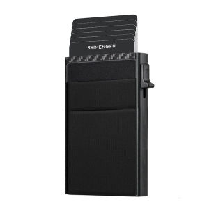 Mens RFID Blocking Aluminum Pop Up Wallet Slim Credit Card Holder S124