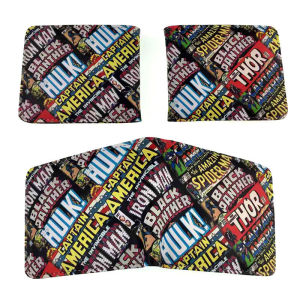 MARVEL The Avenger-s Captain Americas Bat-mans Kids Cartoon Wallets Casual Coin Purse Short Two-fold Wallet Cartoon Hero Student PU Wallet Wallet
