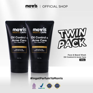 [TWIN PACK ISI 2] MORRIS MEN Oil Control & Acne Care Face & Beard Wash 100gr