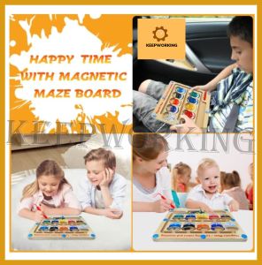 KEEPWORKING Magnetic Color and Number MazeWooden Magnet Puzzles BoardColor Sorting and Counting Number Montessori Toys for 3+Year OldFine Motor Skills Toys