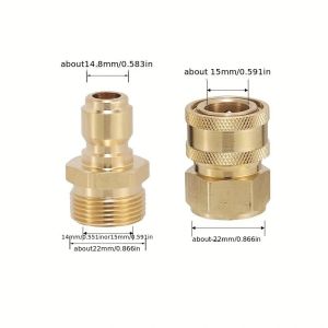 【2pcs/Set】Quick Release Pressure Washer Pressure Washer Coupling Pressure Washer Hose Connector