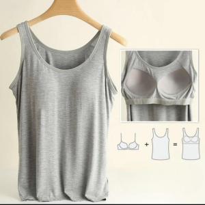 Elegant Women Cotton Tank Top in Neutral Brown - Comfortable Sleeveless Undershirt for Sleep & Lounge