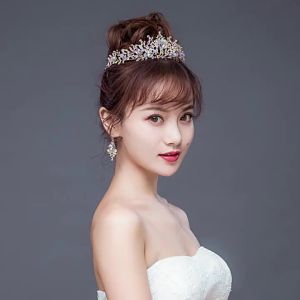 Vương miện Đoàn Minh Phụ kiện đội đầu cô dâu Vương miện pha lê hồng vương miện công chúa cô dâu phụ kiện váy cưới Phụ kiện tóc vương miện